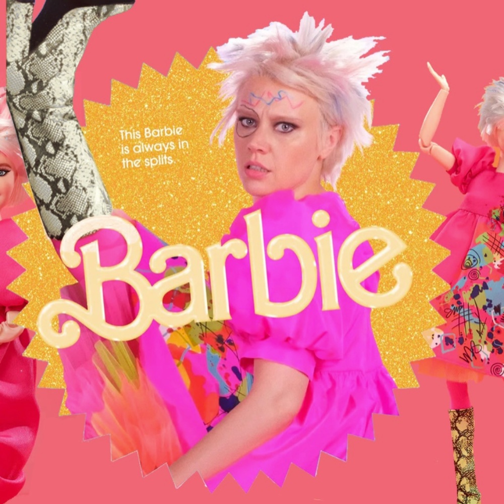 Weird Barbie ZARA black and white snake print cowboy western boots size 7.5 38